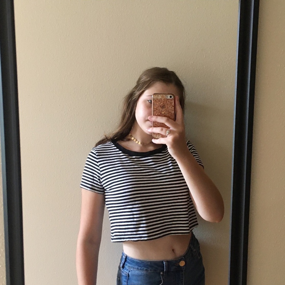Black And White Crop Top